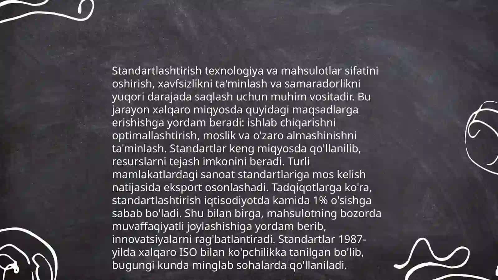 Standartlashtirish usullarini o'rganish 4
