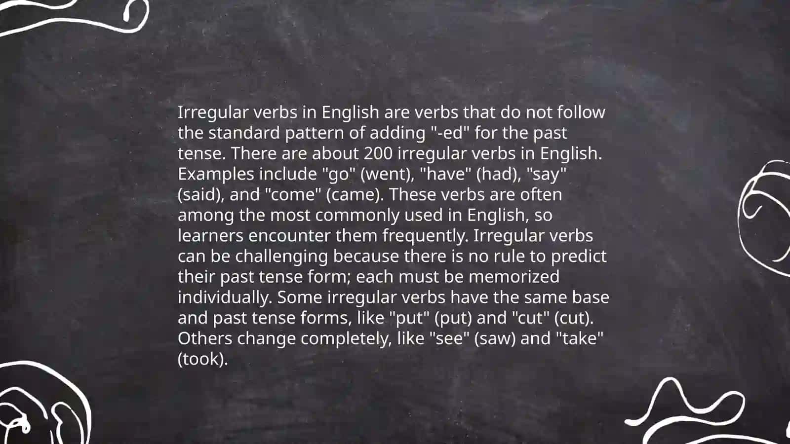 Verbs past tenses 4