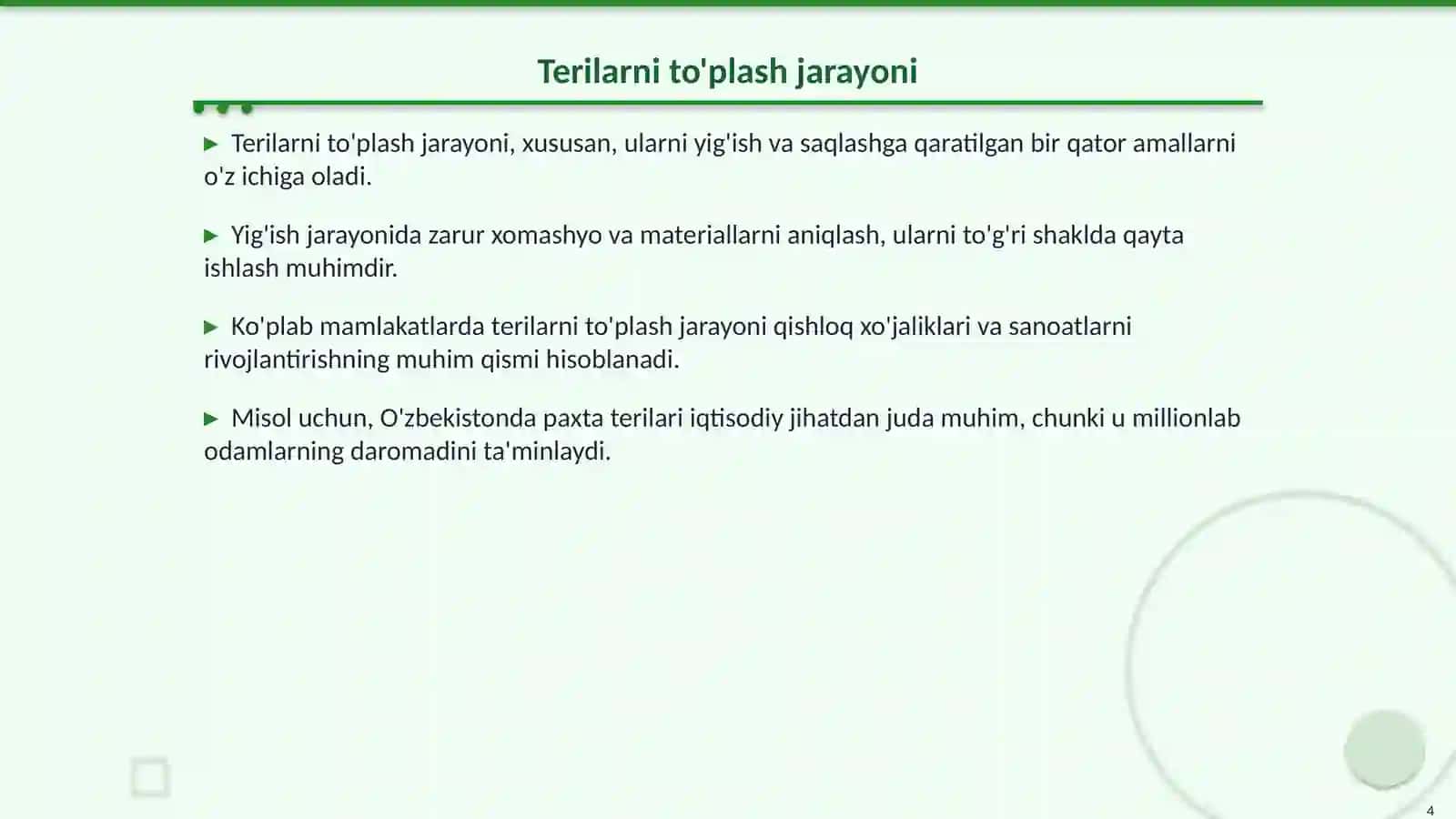 Terilarni to'plash, bog'lash va joylash 4