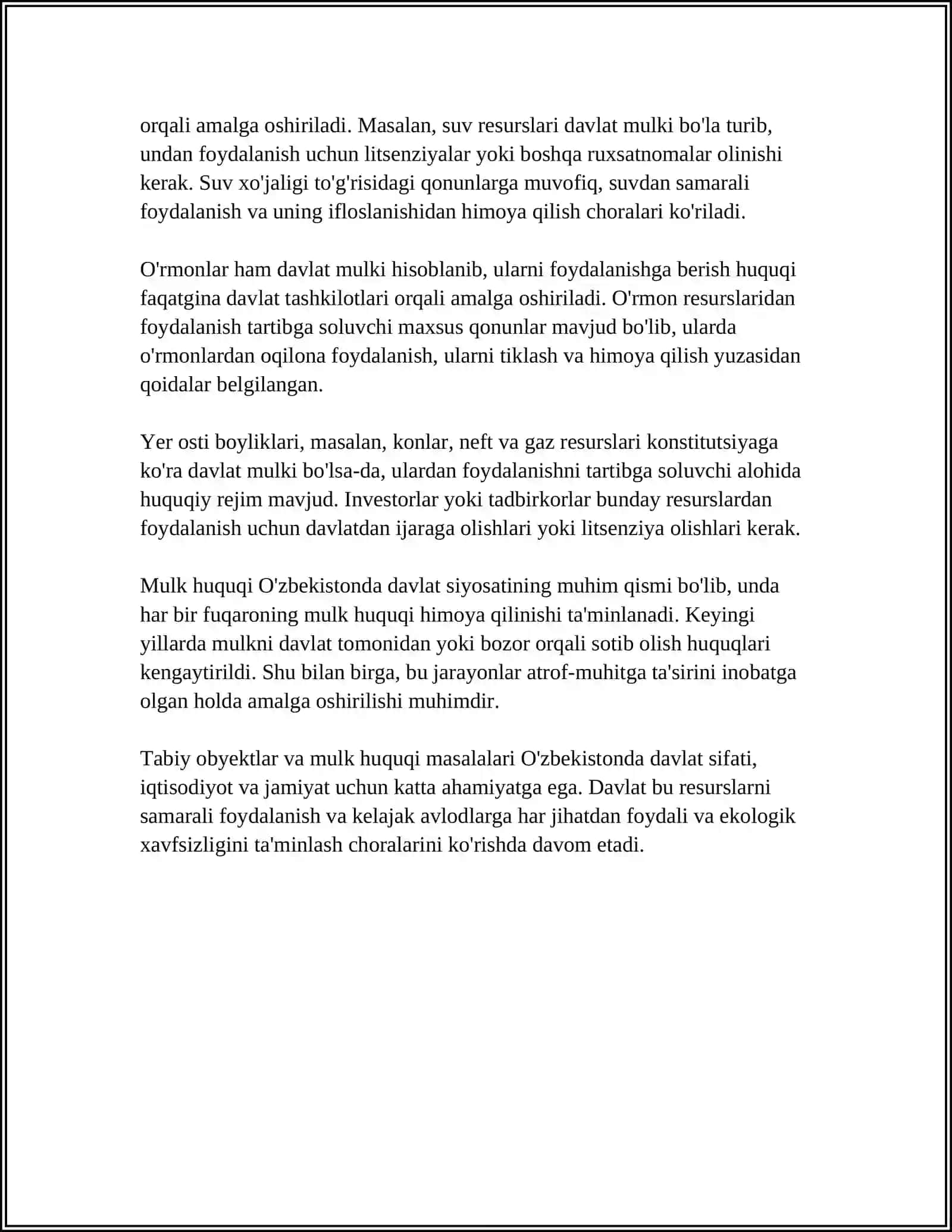 TABIIY OBYEKTLARGA NISBATAN MULK HUQUQI 4