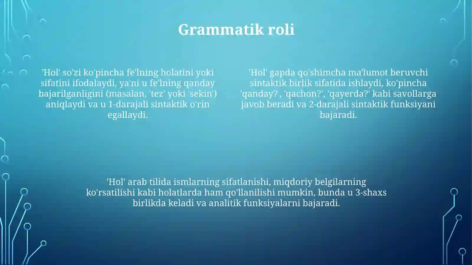 Arab tilida Hol so'z turkumi 4