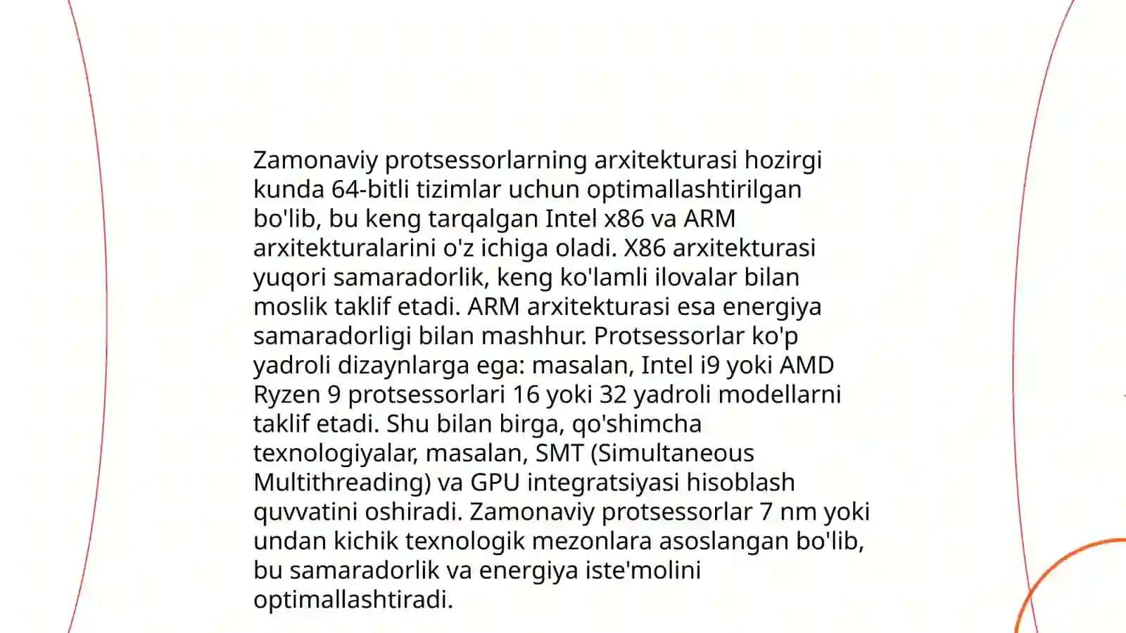 Zamonaviy protsessorlar, ularning turlari va xususiyatlari 4