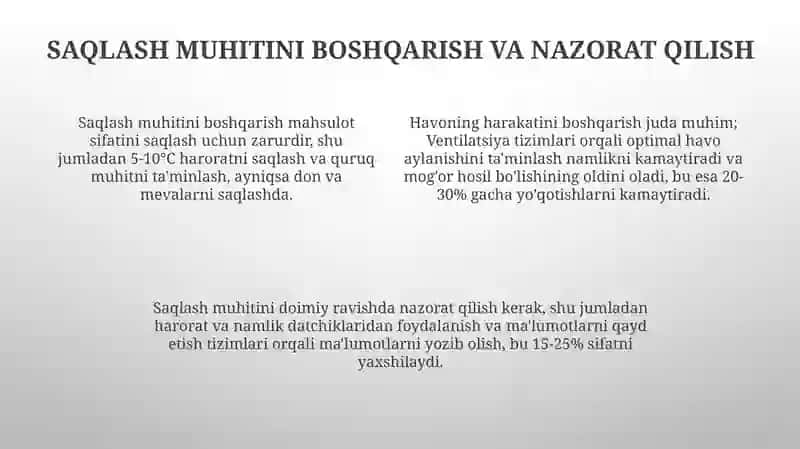 Qishloq xoʻjalik mahsulotlarini saqlash 4