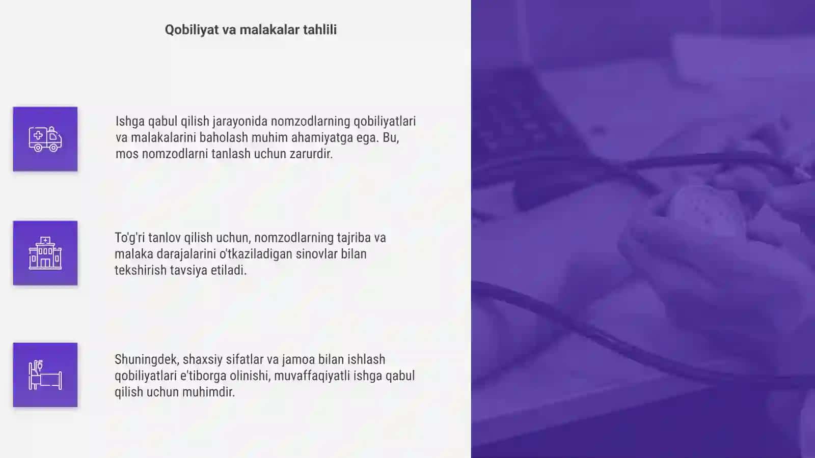 Ishga qabul qilish va tanlash 4