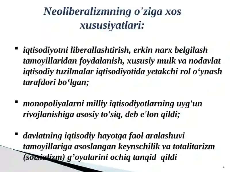 NEOLIBERAL IQTISODIYOT 4