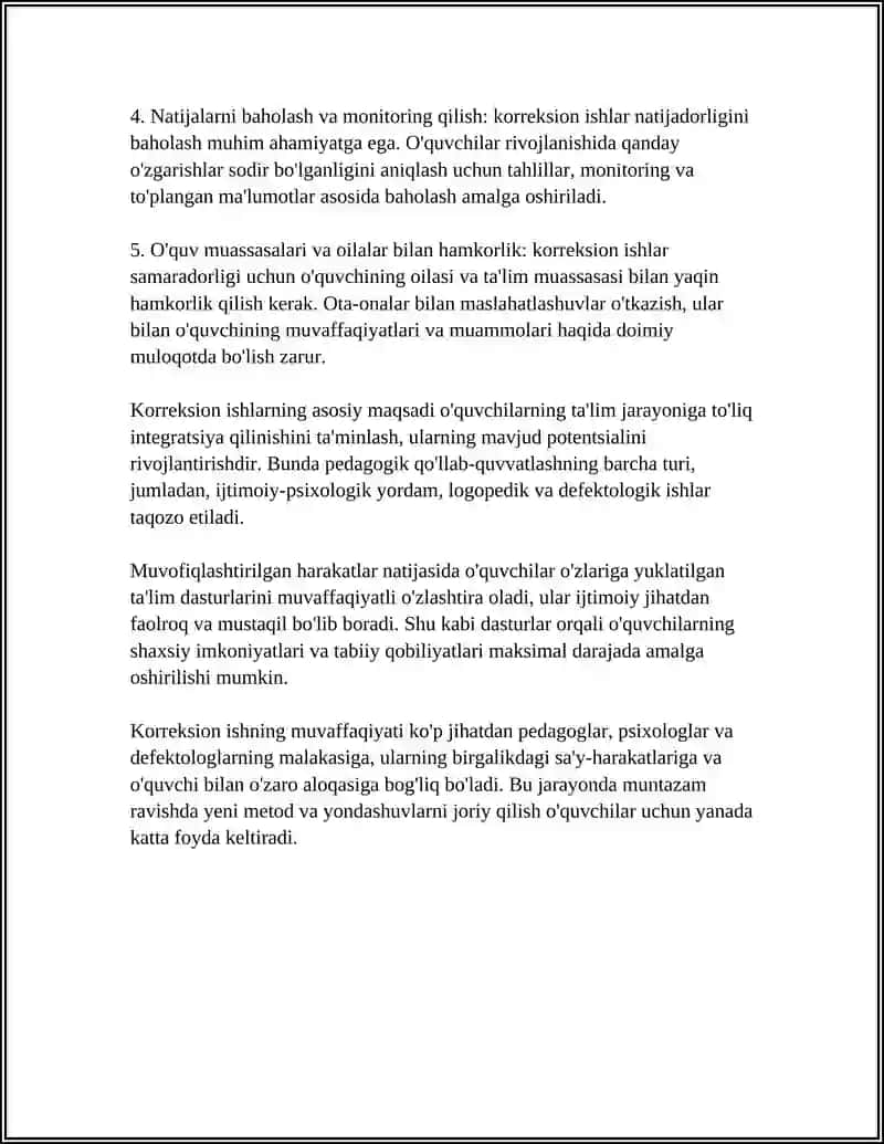 KORREKSION ISHNING MAJMUAVIY TAVSIFI 4