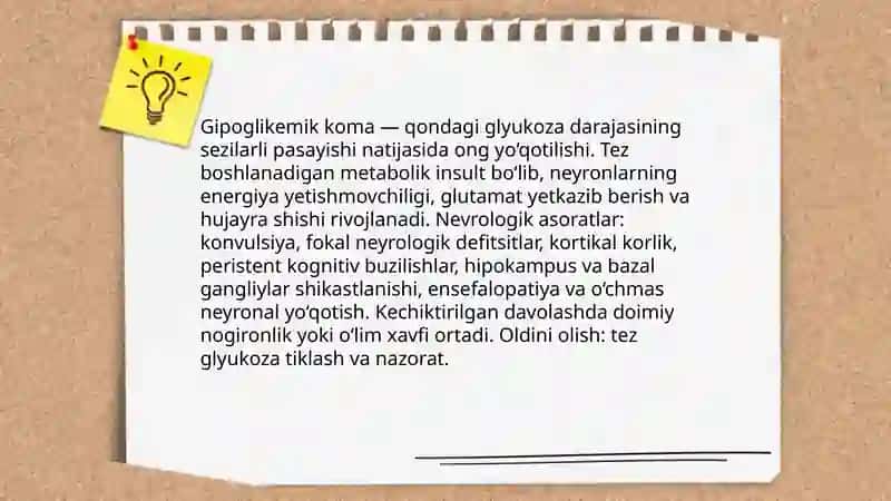 Qandli diabet kasalligi o'tkir asoratlari 4