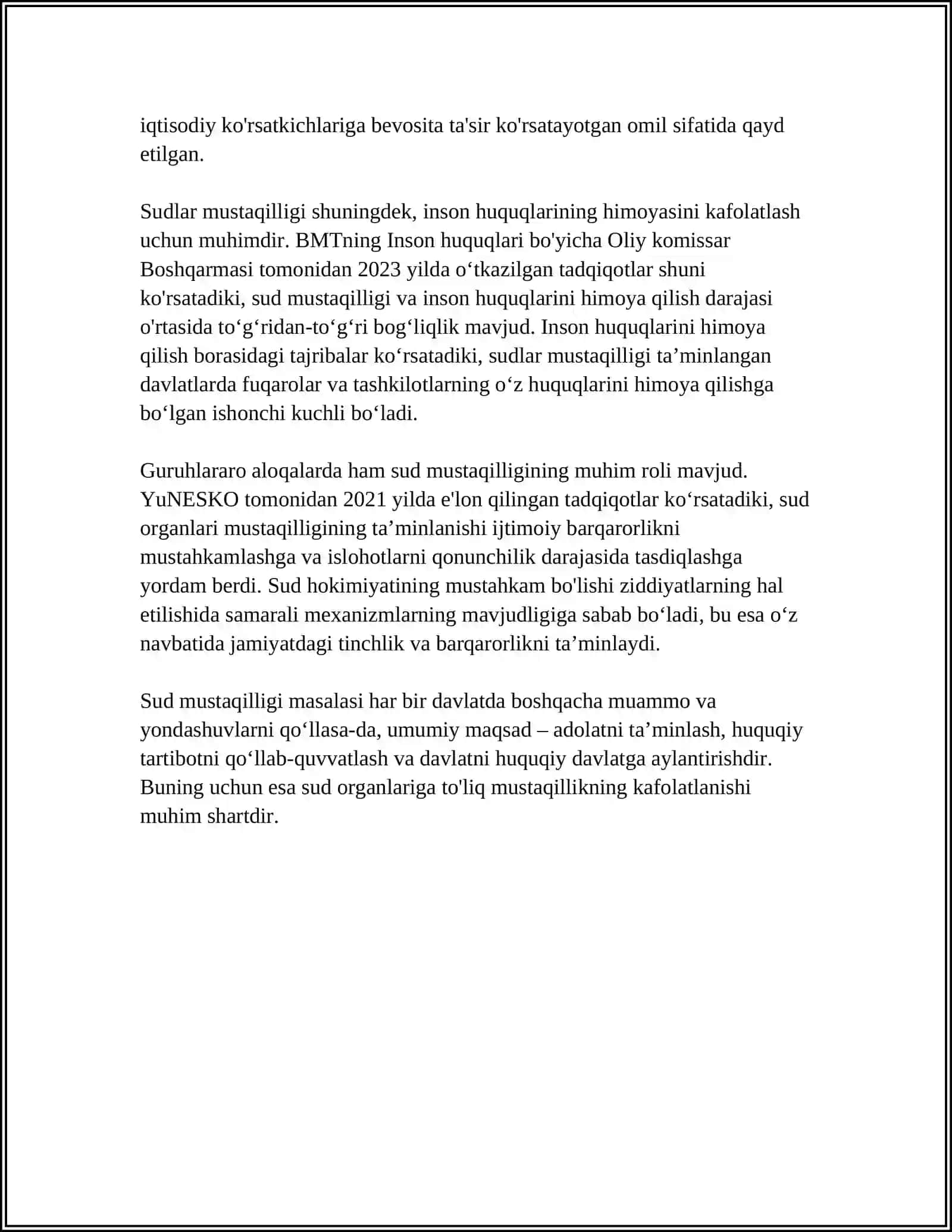 JAMIYAT HAYOTIDA SUDLAR ROLINING O‘SISHI 4