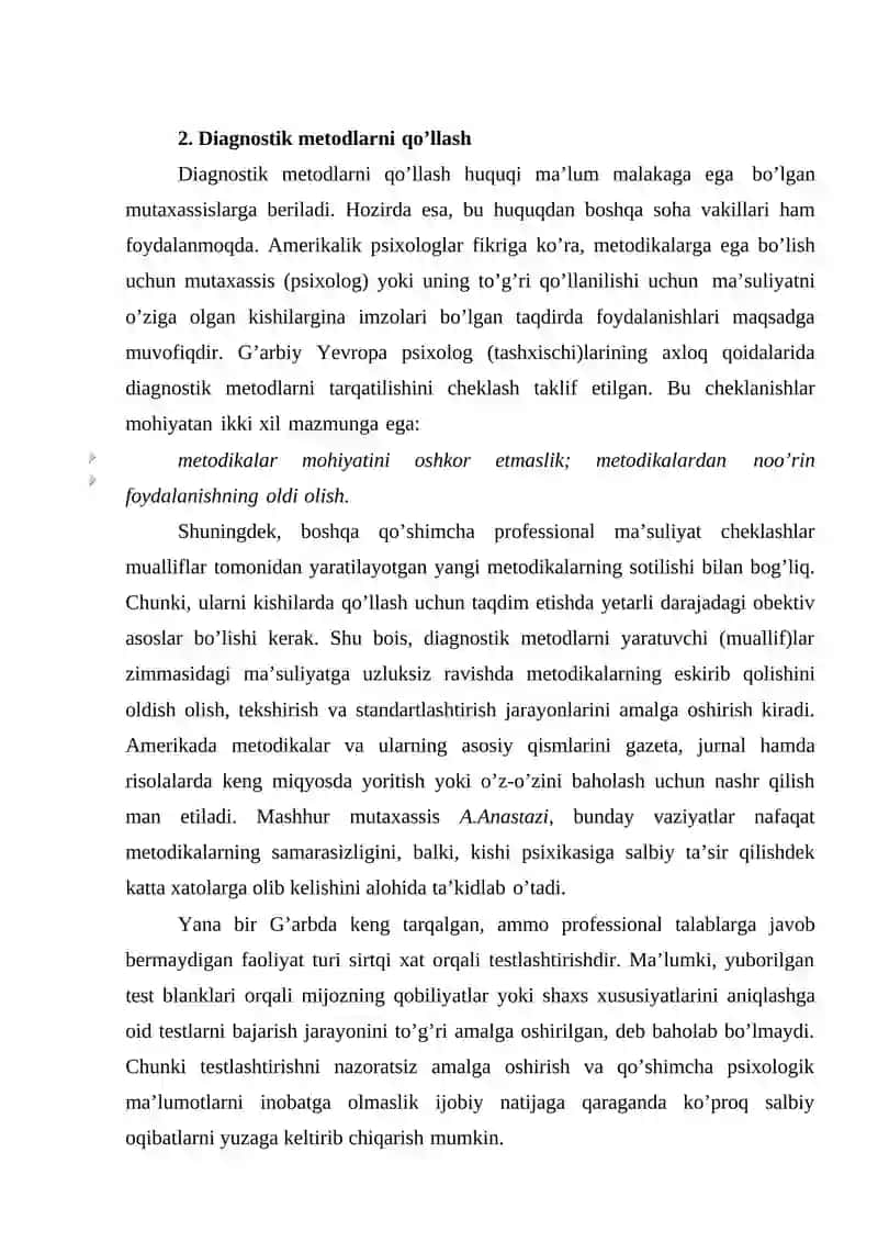 Diagnostikaga qo’yiladigan talablar 4