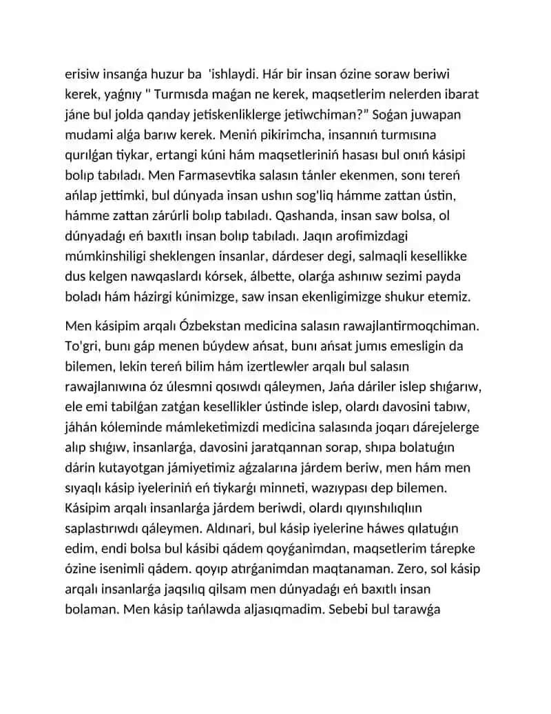 Kásipim maqtanıwım 4