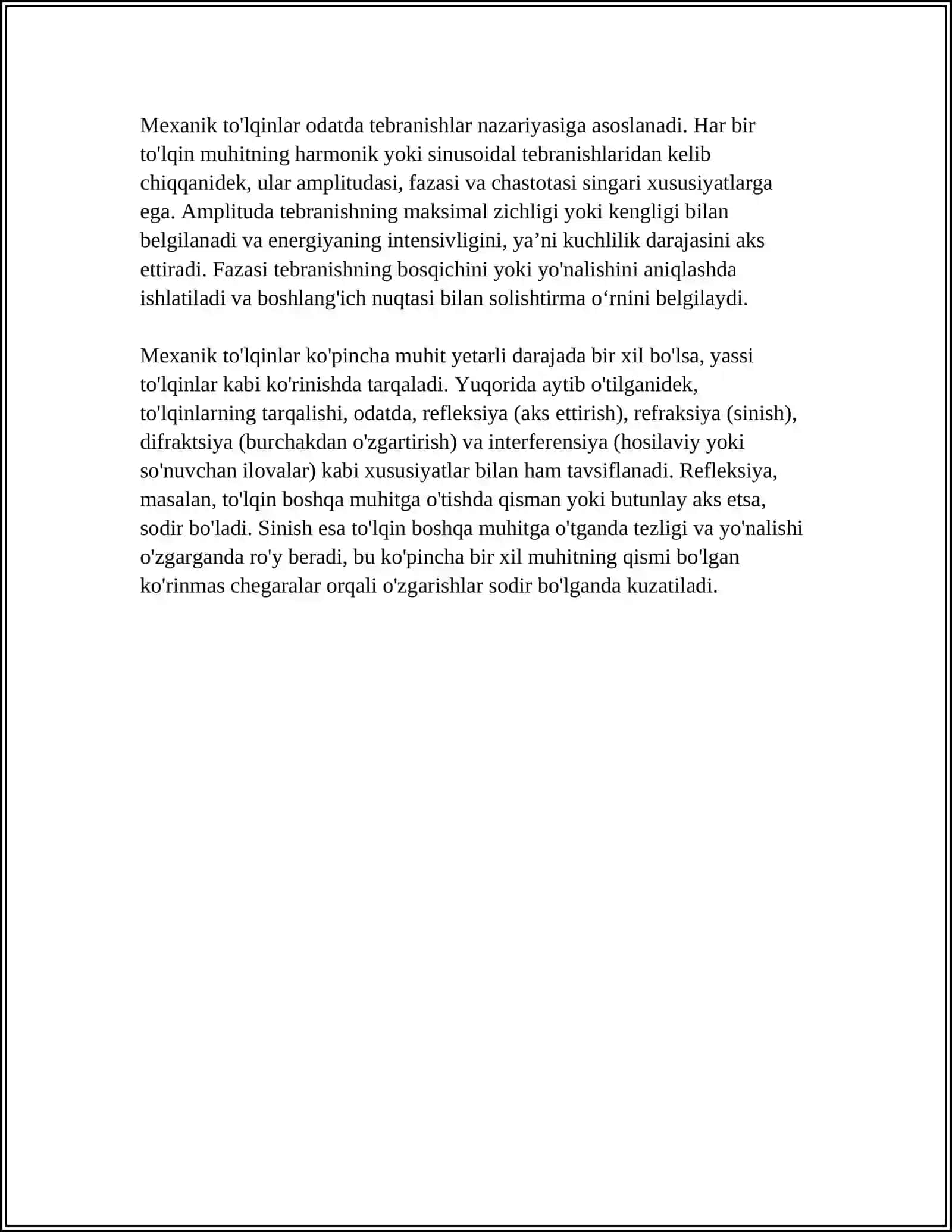 MEXANIK TOʻLQINLAR 4