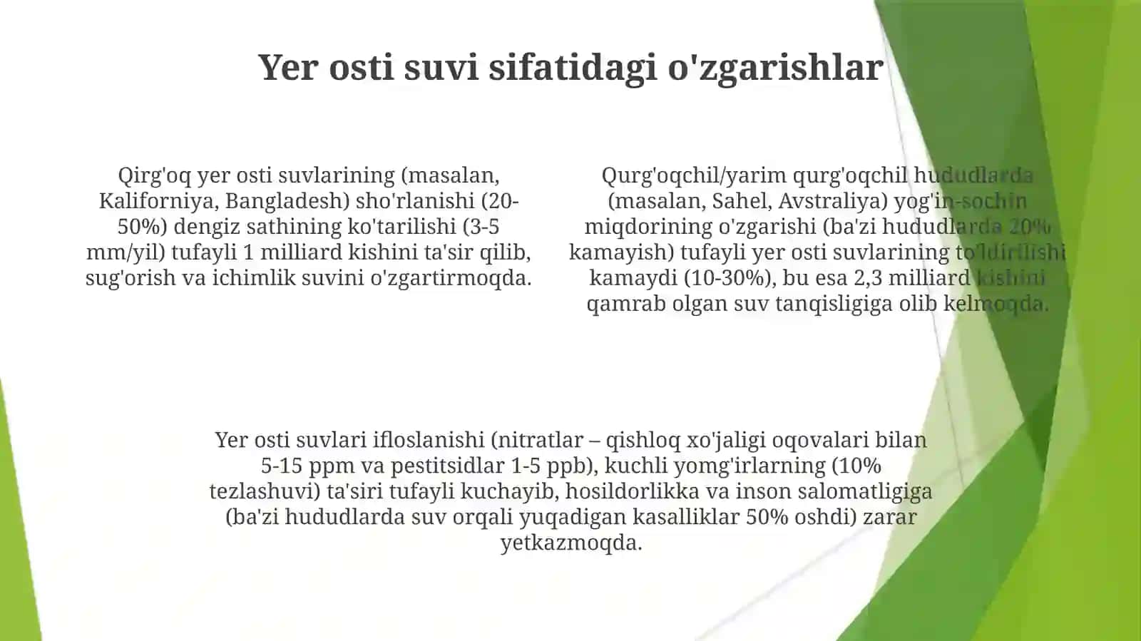Iqlimoʻzgarishivayerostisuvlarigataʼsri 4