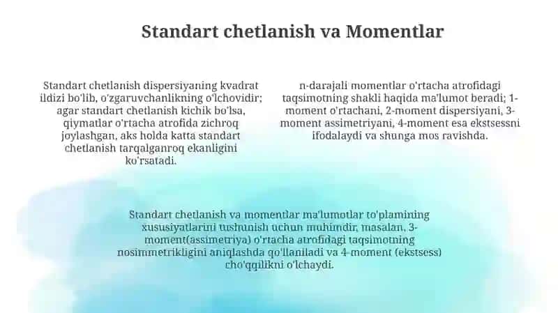 Tasodifiy miqdorlarning sonli xarakteristikalari 4