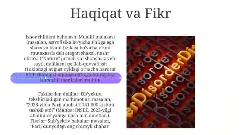 Axborot turlari va ishonchligi 4