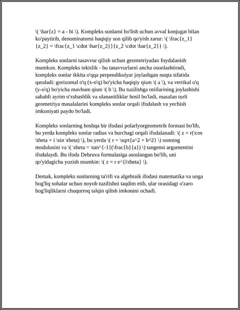 KOMPLEKS KO'PXILLIKLAR 4