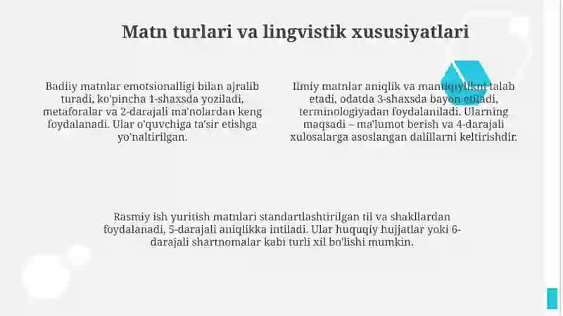 Matnning ta'rifi va birligi masalalari 4