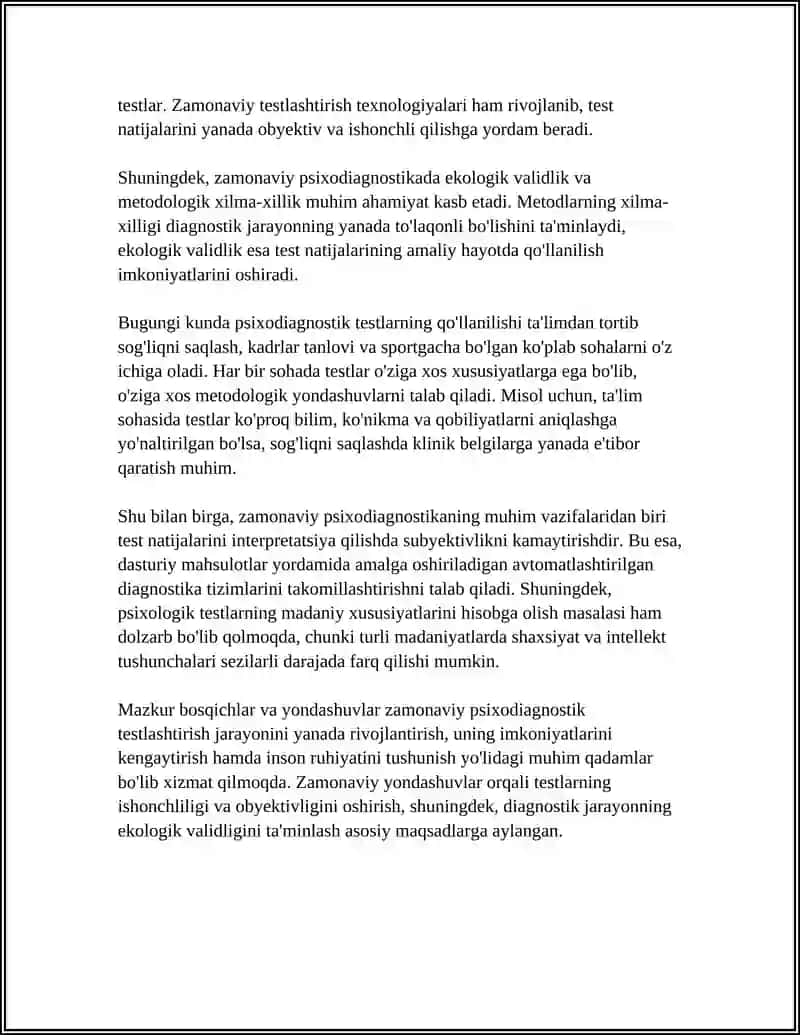 PSIXODIOGNOSTIK TESTLASHTIRISHNING ZAMONAVIY XOLATI 4