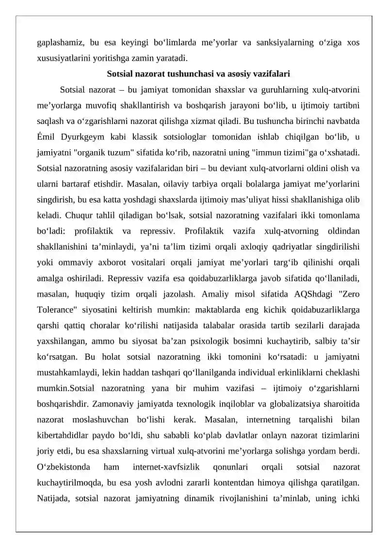 Sotsial nazorat elementlari: me’yorlar va sanksiyalar 4