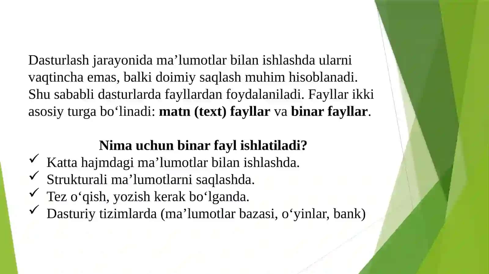 Binar fayllar vaqtlarini aks ettirish 4