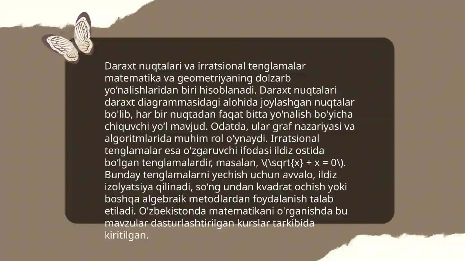 Irratsional tenglamalar sistemasi 4