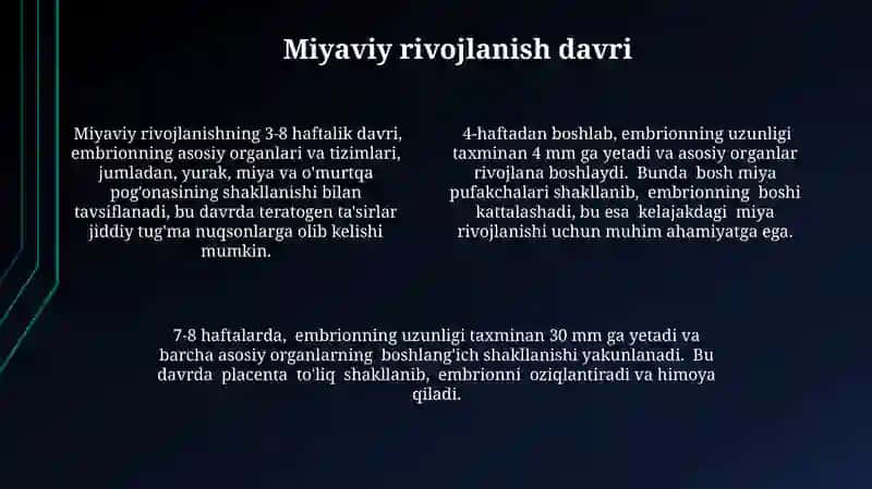 Odam embriogenizining qaltis davrlari 4