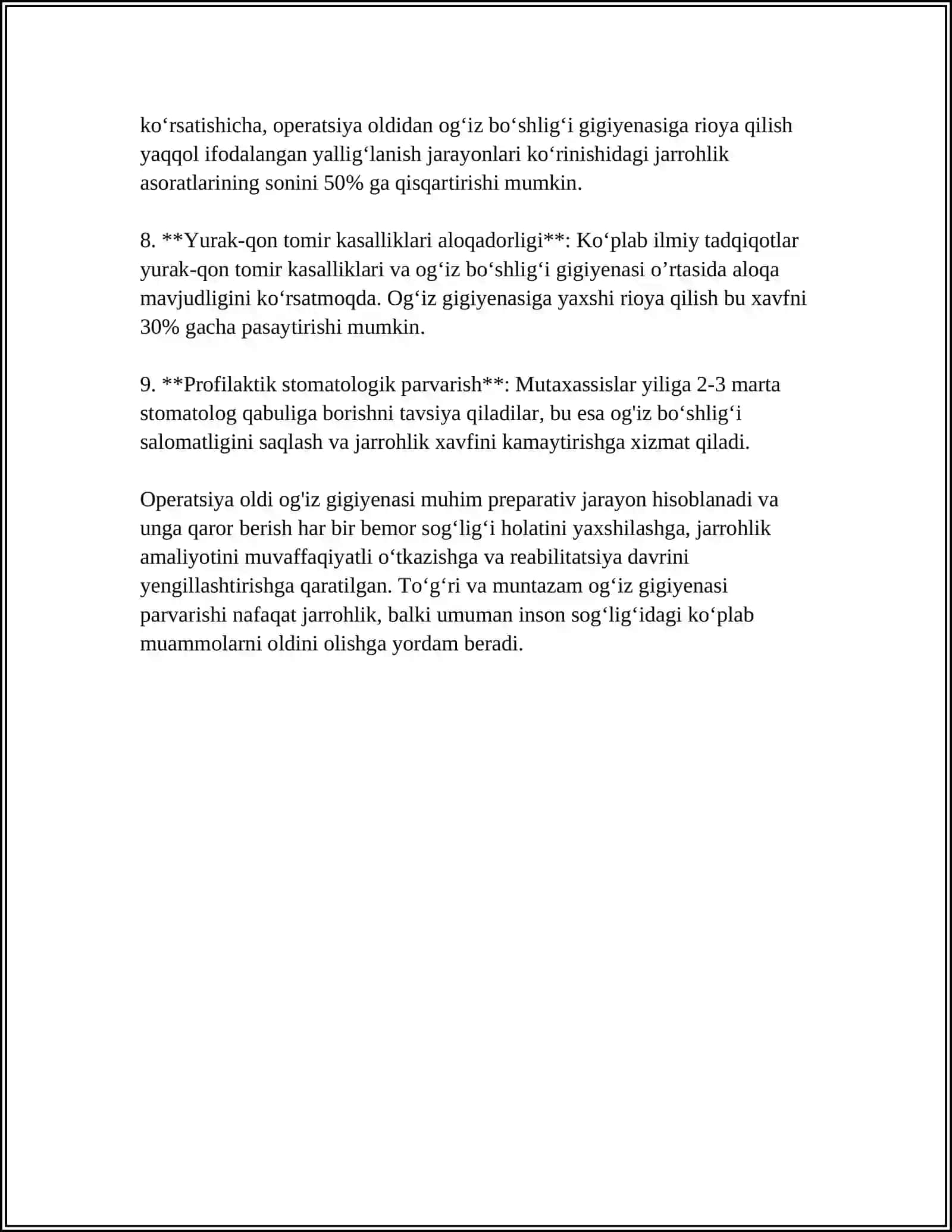 XIRURGIK STOMANI PARVARISH QILISH 4
