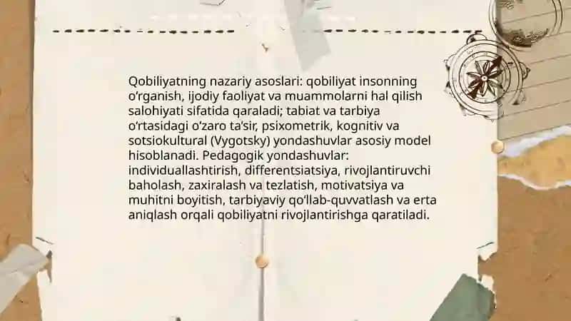 Qobiliyat va uning rivojlanishi 4