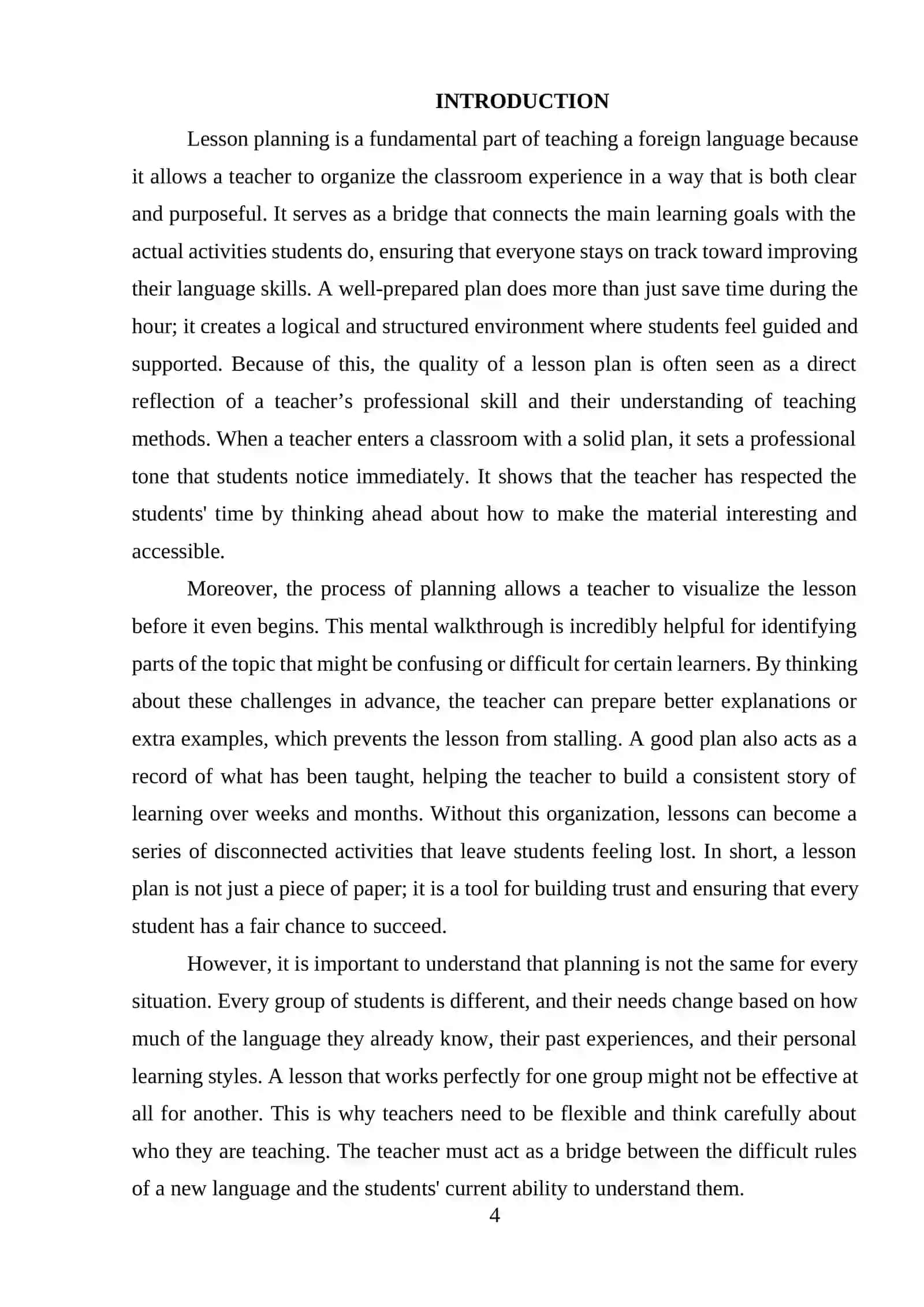 LESSON PLANNING AT DIFFERENT STAGES OF FOREIGN  LANGUAGE TEACHING 4