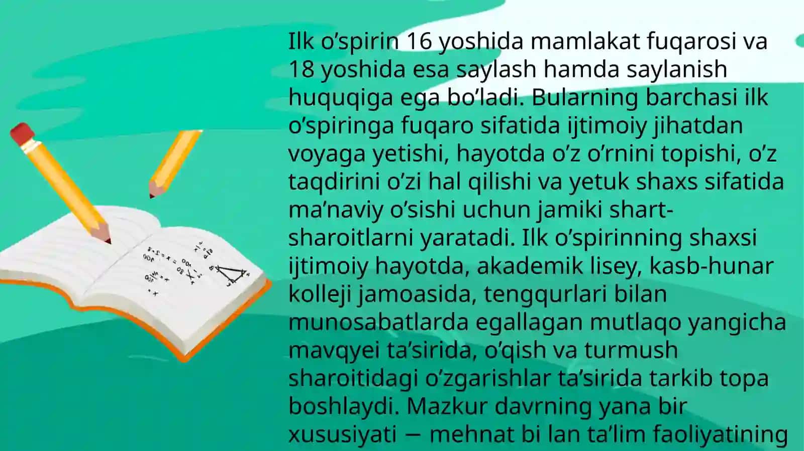 Ilk o'spirinlik davrida psixik rivojlanishning umumiy tavsifi. 4