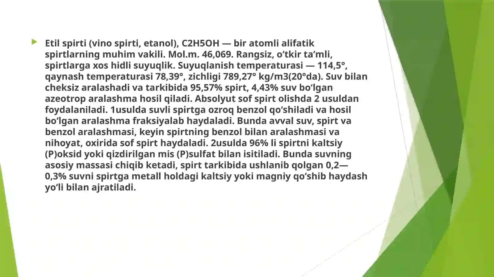 Etil atsetat sintez qilish kimyosi va texnologiyasi 4