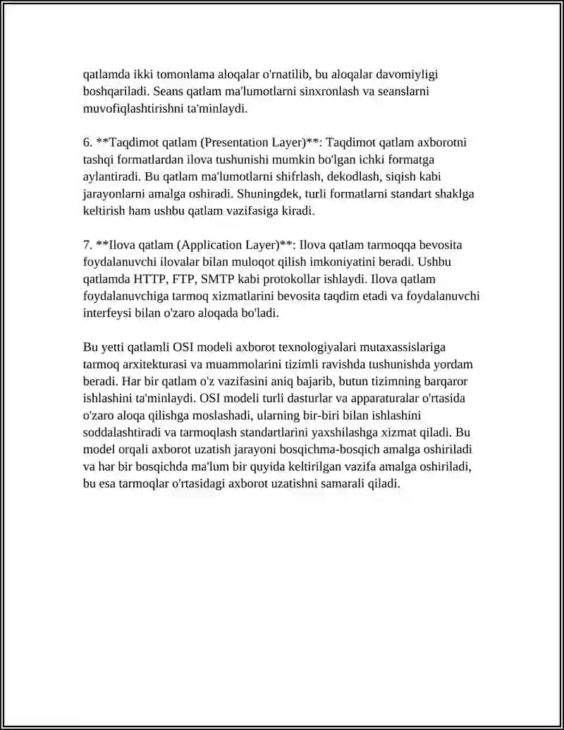 OSI modeli va qatlamlari 4
