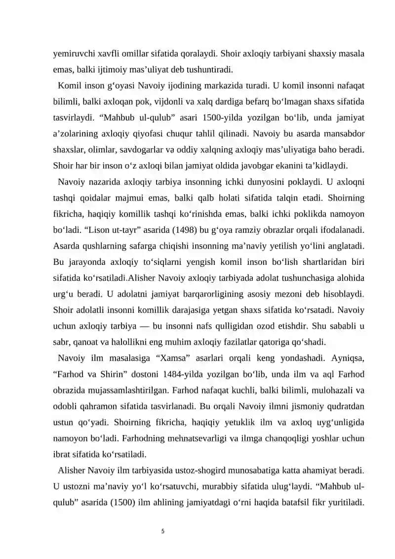 Alisher Navoiy va Muhammad Sharif Gulxaniy asarlarida tarbiya masalasi 4
