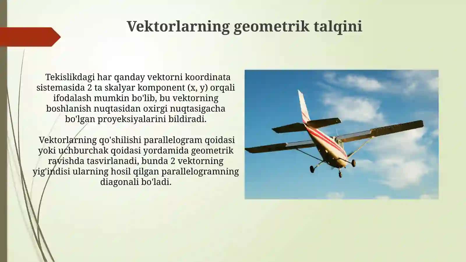 Ixtisoslashgan maktablarda tekislikda vektorlarni o'qitish metodikasi 4