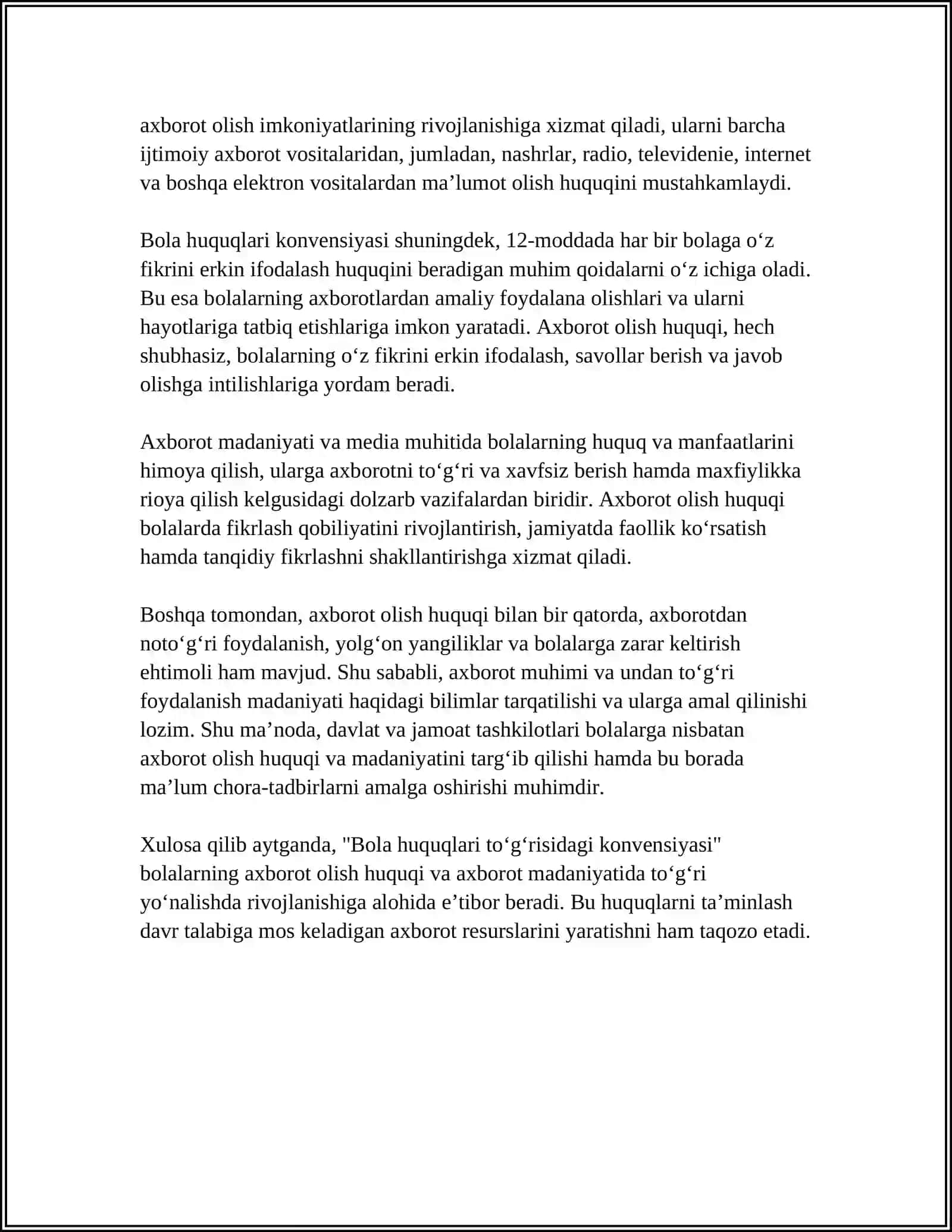 AXBOROT MATNLAR BILAN ISHLASH VA MEDIA MADANIYAT 4
