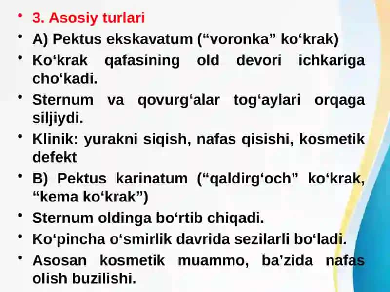 Ko‘krak qafasi tug‘ma deformatsiyalari 4