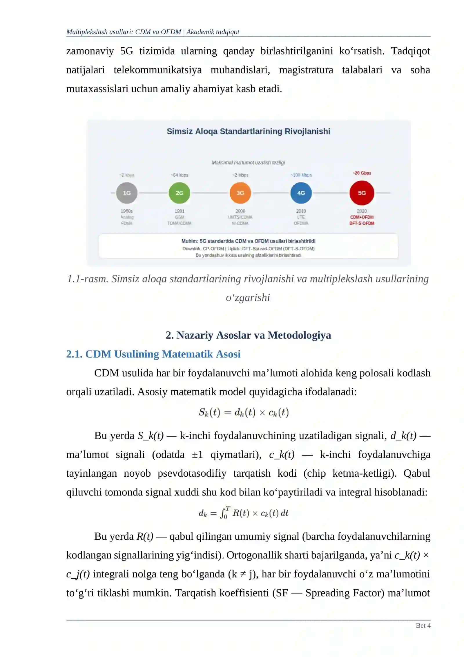 MULTIPLEKSLASH USULLARI: CDM VA OFDM 4