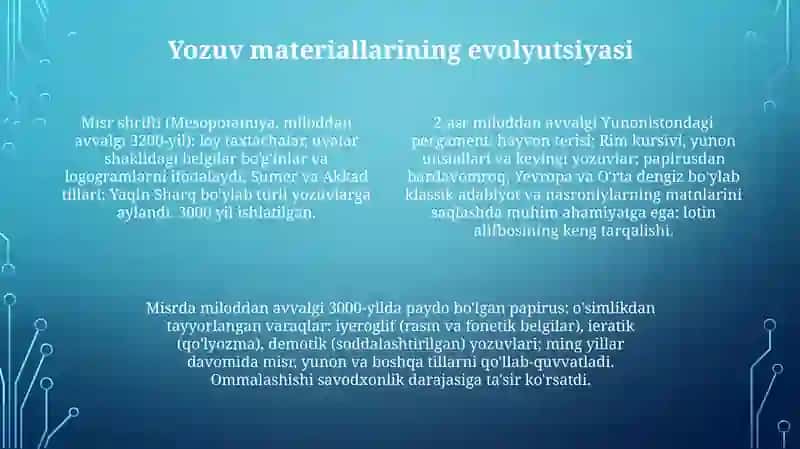 Yozuvning tarixiy taraqqiyoti 4