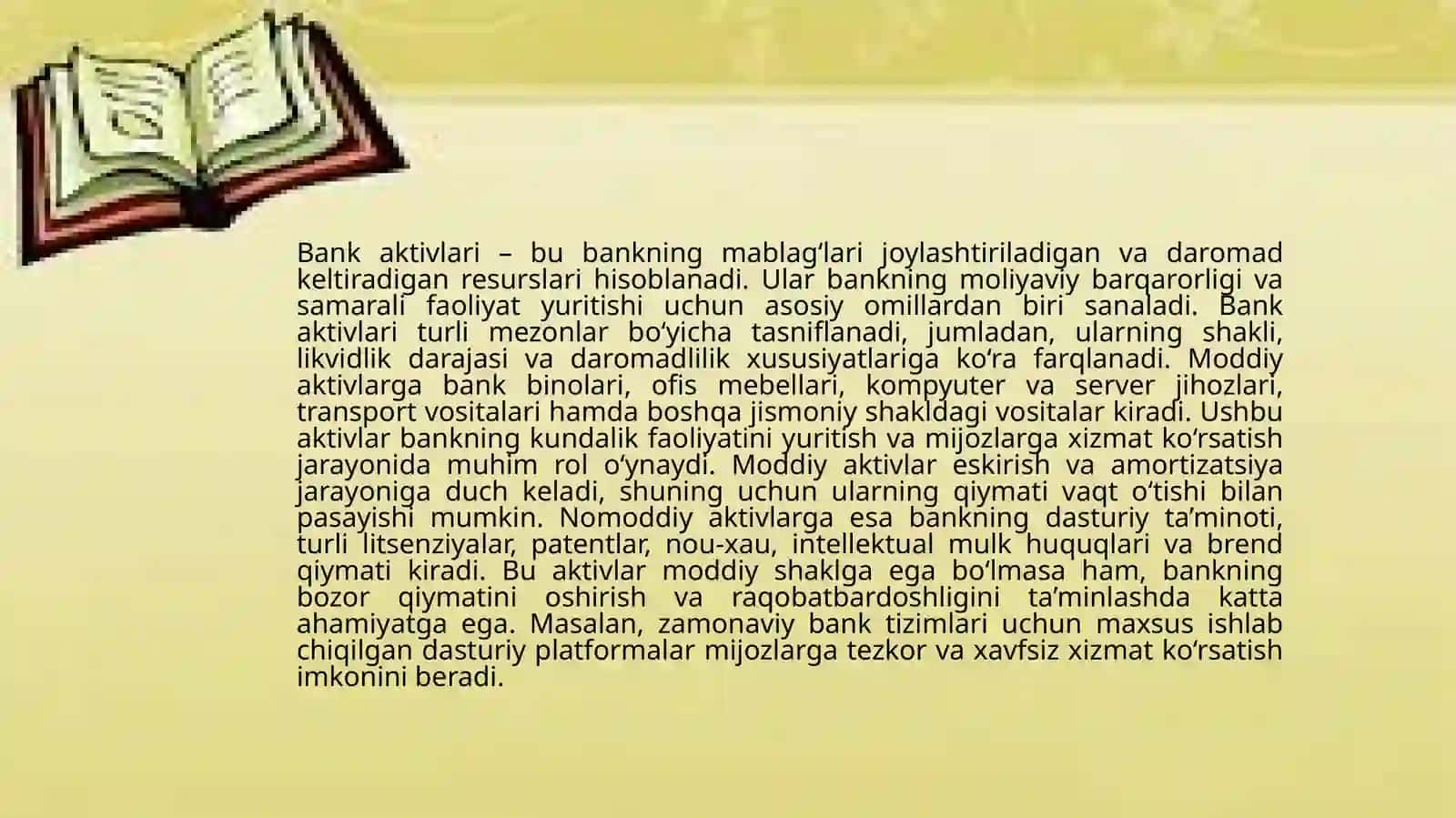 Banklarda moddiy va nomoddiy aktivlar 4