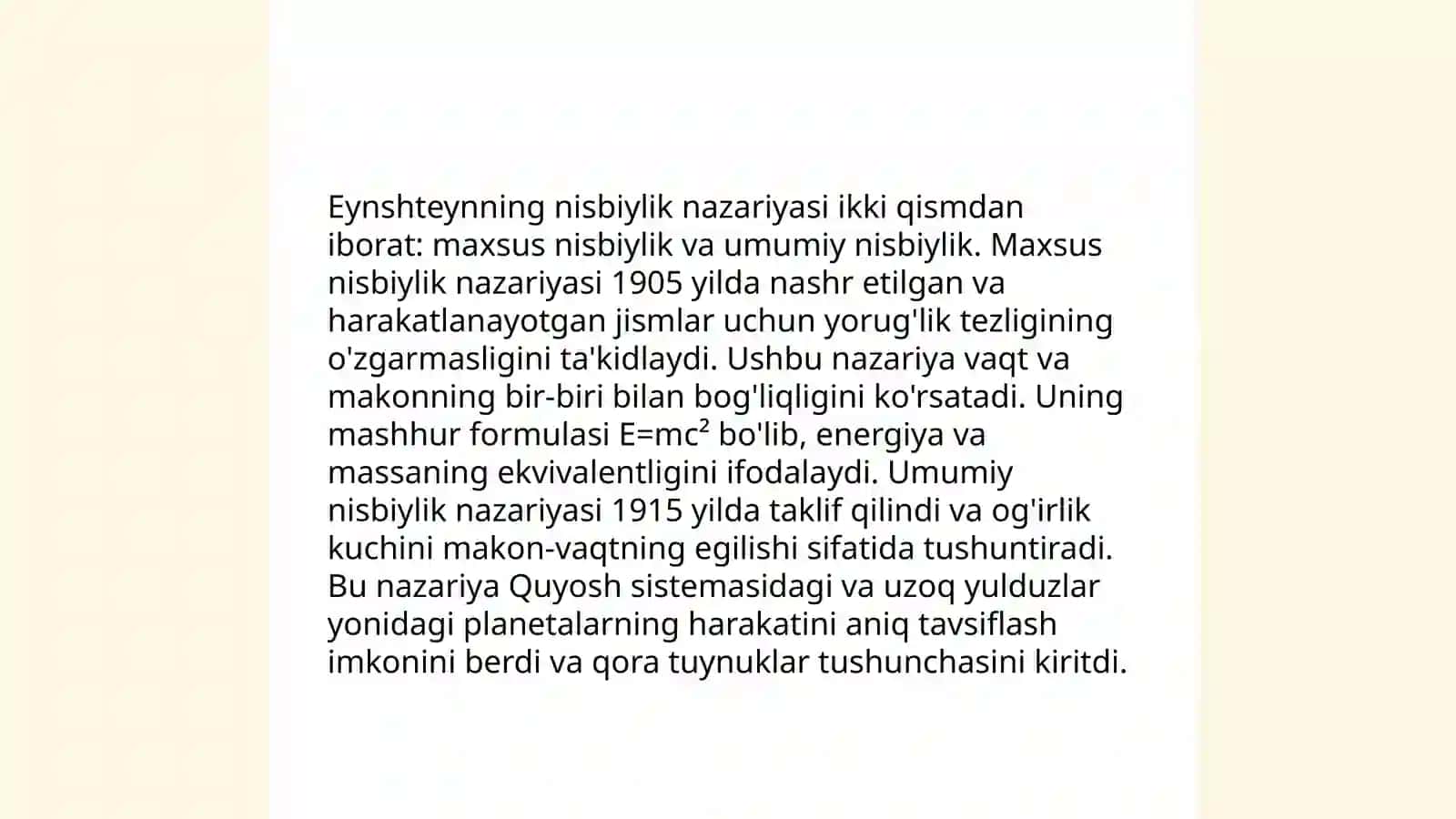 Mahsus nisbiylik nazariyasi 4