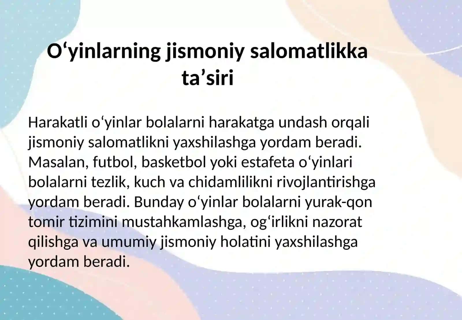 Darsdan tashqari o‘ynaladigan harakatli o‘yinlarni o‘tkazish 4