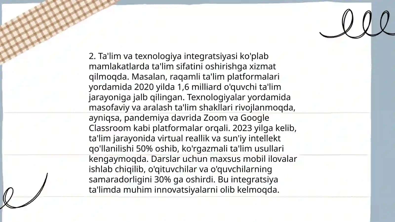 Rivojlangan mamlakatlarda o'quv dasturlarining turlari 4