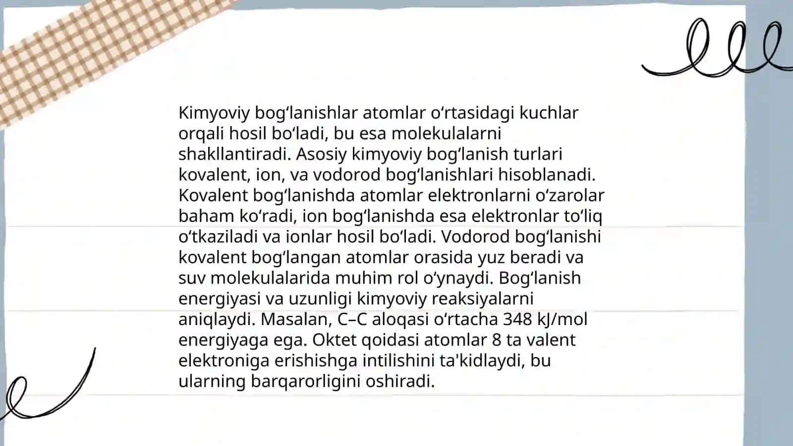 Qattiq jismlarda kimyoviy bogʼlanish 4