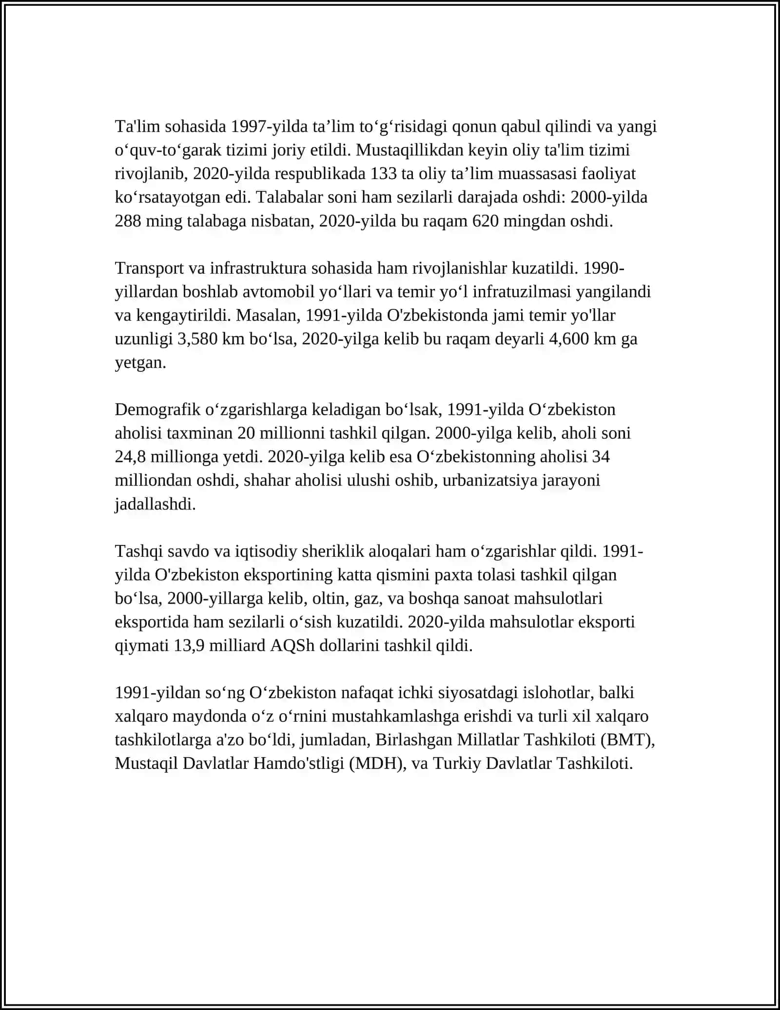O'ZBEKISTONNING ENG YANGI TARIXI O'QUV FANINING PREDMETI MAQSAD VAZIFALARI 4