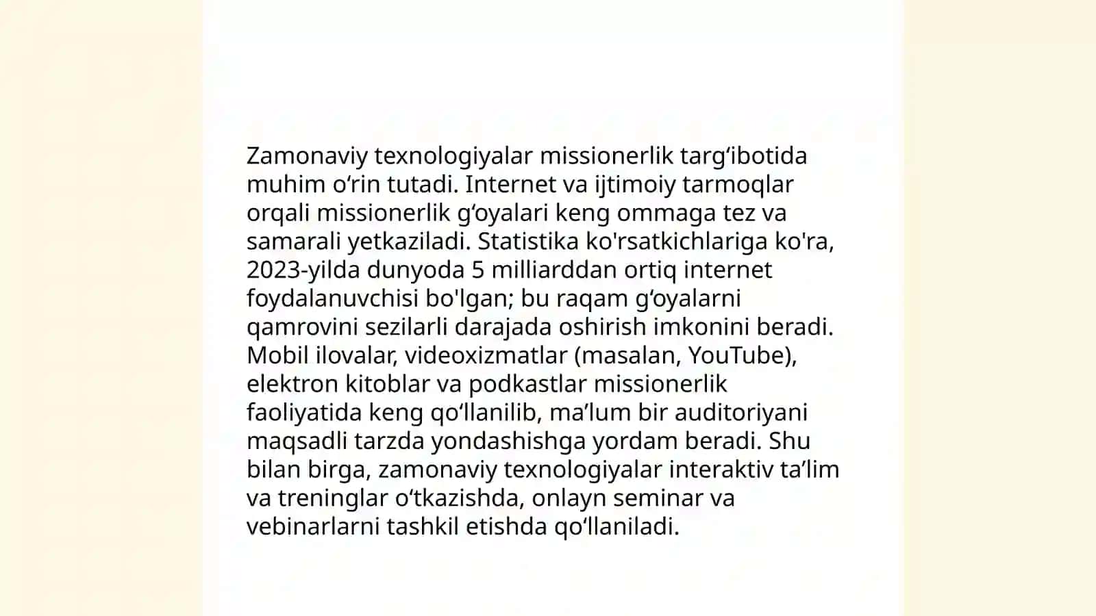 Kiber makonda missionerlik uslublari 4