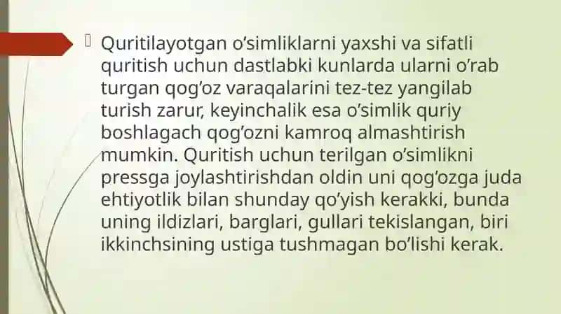 O‘simliklarni Aniqlashni O‘rganish. Gerbariy Bilan Ishlash 4