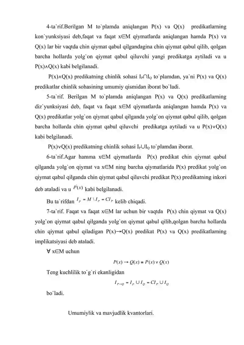 Predikatlar mantiqi 4