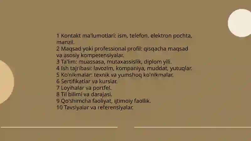 CV Writing Task for "Rayimqulov Lazizbek" 4