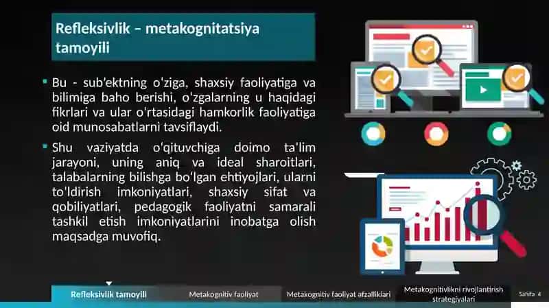 Refleksiv ta’lim texnologiyalari. Metakognitiv faoliyat 4