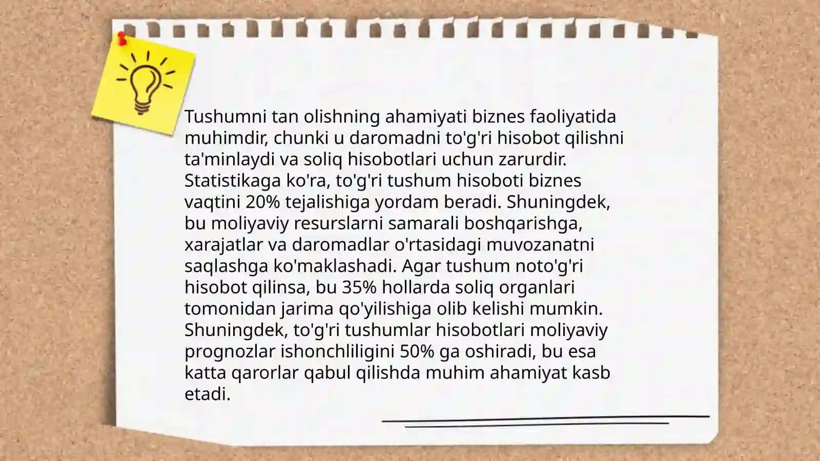 Tushumni tan olish besh bosqichi 4