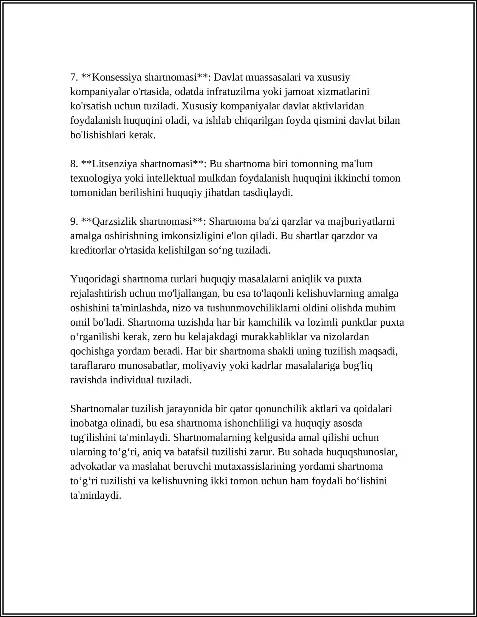 BIZNES SHARTNOMALARI 4